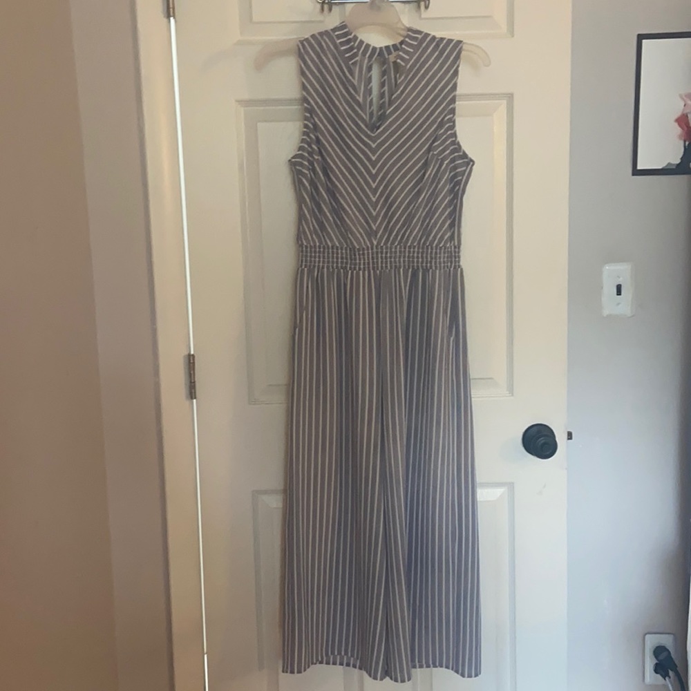 Striped jump suit